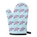 Pink Heartbeat Pattern Print Single Oven Mitt
