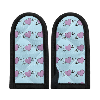 Pink Heartbeat Pattern Print Skillet Handle Cover