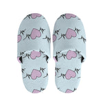 Pink Heartbeat Pattern Print Slippers