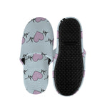 Pink Heartbeat Pattern Print Slippers