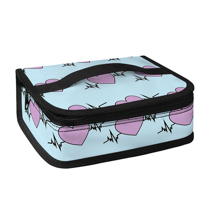 Pink Heartbeat Pattern Print Small Lunch Bag