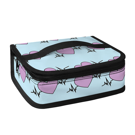 Pink Heartbeat Pattern Print Small Lunch Bag