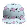 Pink Heartbeat Pattern Print Snapback Cap