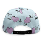 Pink Heartbeat Pattern Print Snapback Cap