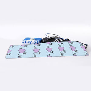 Pink Heartbeat Pattern Print Sports Towel