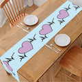 Pink Heartbeat Pattern Print Table Runner