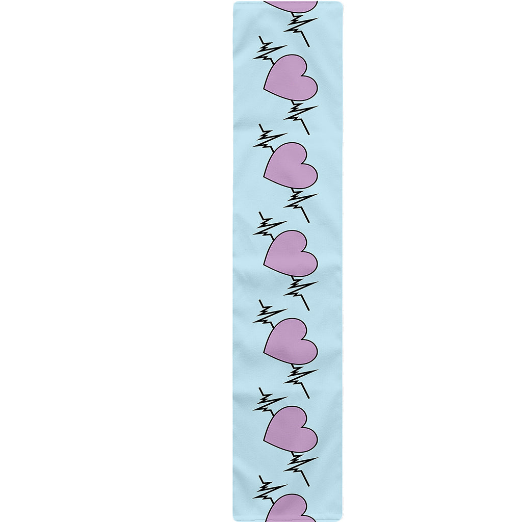 Pink Heartbeat Pattern Print Table Runner