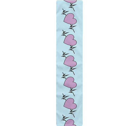 Pink Heartbeat Pattern Print Table Runner