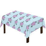 Pink Heartbeat Pattern Print Tablecloth