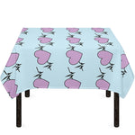 Pink Heartbeat Pattern Print Tablecloth