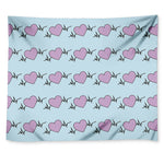 Pink Heartbeat Pattern Print Tapestry