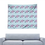 Pink Heartbeat Pattern Print Tapestry
