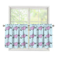 Pink Heartbeat Pattern Print Tier Curtains