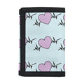 Pink Heartbeat Pattern Print Trifold Wallet