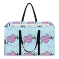 Pink Heartbeat Pattern Print Utility Tote Bag