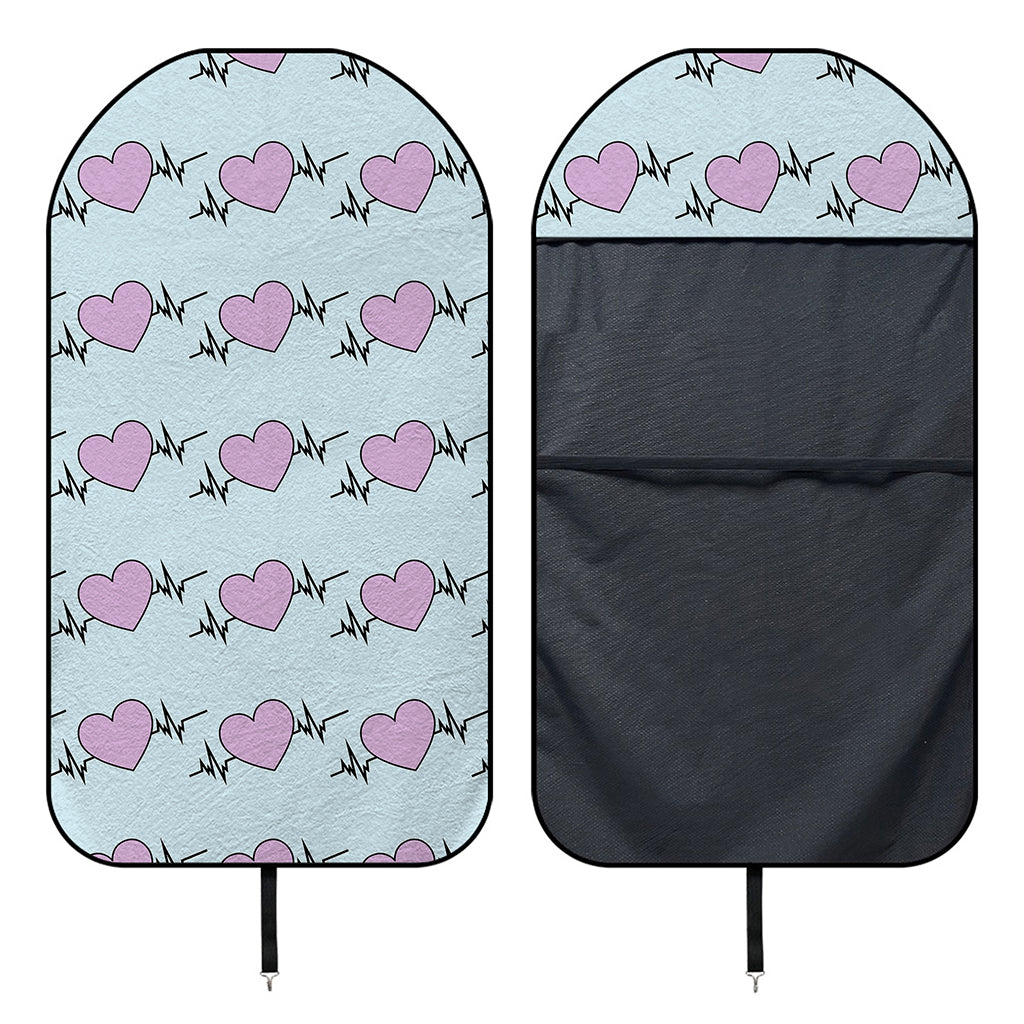 Pink Heartbeat Pattern Print Waterproof Car Seat Cover