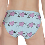 Pink Heartbeat Pattern Print Women's Panties