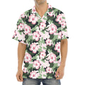 Pink Hibiscus Flower Camouflage Print Aloha Shirt