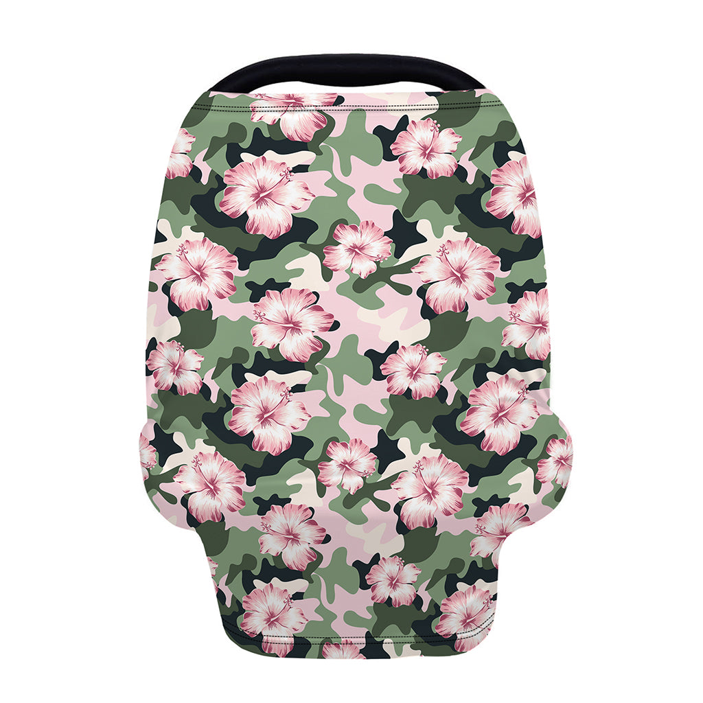 Pink Hibiscus Flower Camouflage Print Baby Seat Cover