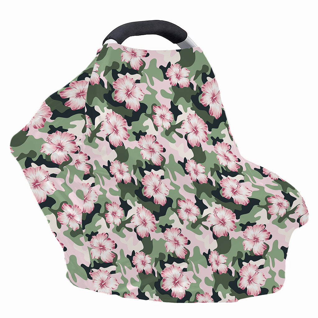 Pink Hibiscus Flower Camouflage Print Baby Seat Cover