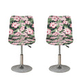 Pink Hibiscus Flower Camouflage Print Bar Stool Covers