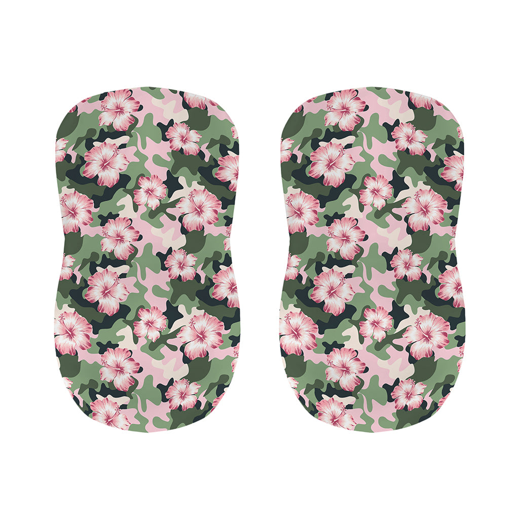 Pink Hibiscus Flower Camouflage Print Bar Stool Covers