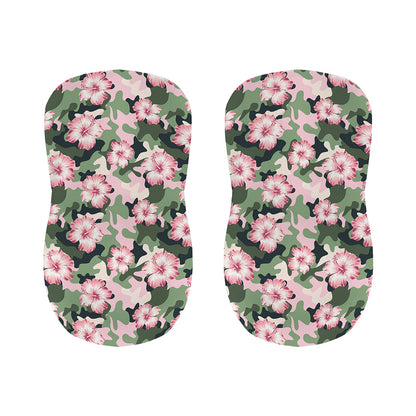 Pink Hibiscus Flower Camouflage Print Bar Stool Covers