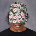 Pink Hibiscus Flower Camouflage Print Baseball Cap