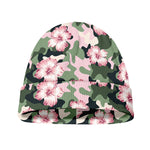 Pink Hibiscus Flower Camouflage Print Beanie