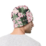 Pink Hibiscus Flower Camouflage Print Beanie