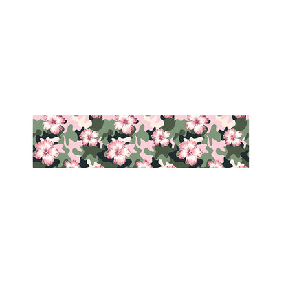 Pink Hibiscus Flower Camouflage Print Bed Runner
