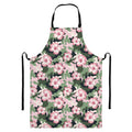 Pink Hibiscus Flower Camouflage Print Bib Apron With Pocket