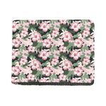 Pink Hibiscus Flower Camouflage Print Bifold Wallet