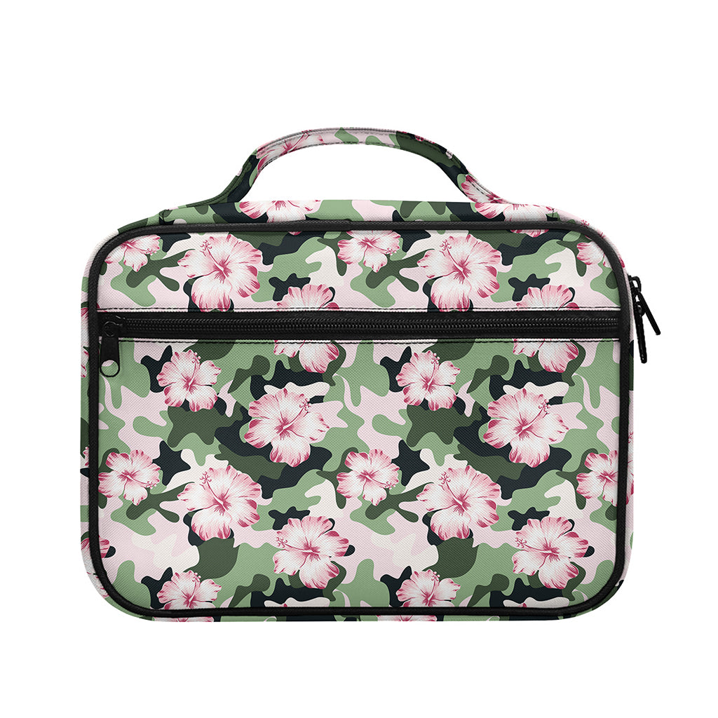 Pink Hibiscus Flower Camouflage Print Briefcase Bible Bag