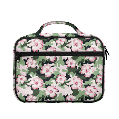 Pink Hibiscus Flower Camouflage Print Briefcase Bible Bag