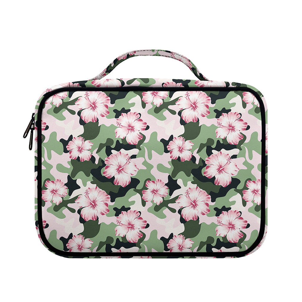 Pink Hibiscus Flower Camouflage Print Briefcase Bible Bag