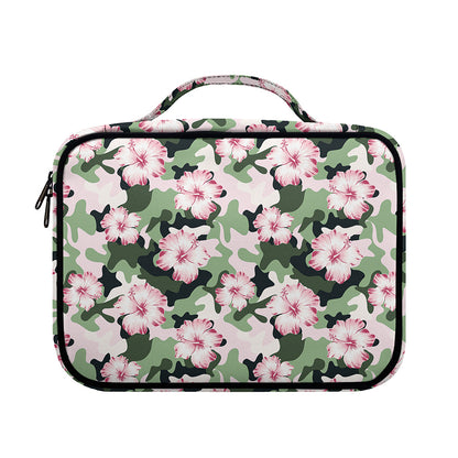 Pink Hibiscus Flower Camouflage Print Briefcase Bible Bag