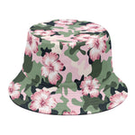 Pink Hibiscus Flower Camouflage Print Bucket Hat