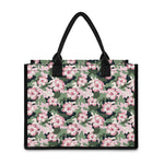 Pink Hibiscus Flower Camouflage Print Canvas Tote Bag