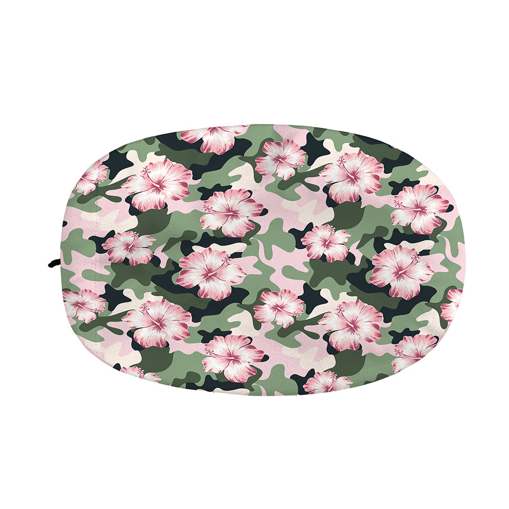 Pink Hibiscus Flower Camouflage Print Car Side Mirror Covers