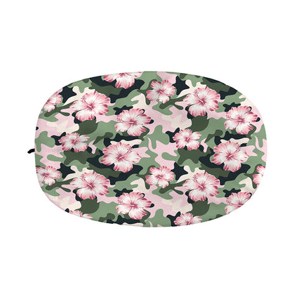 Pink Hibiscus Flower Camouflage Print Car Side Mirror Covers