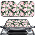 Pink Hibiscus Flower Camouflage Print Car Windshield Sun Shade