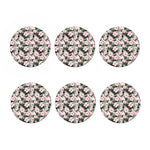 Pink Hibiscus Flower Camouflage Print Coaster Set