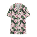 Pink Hibiscus Flower Camouflage Print Cotton Hawaiian Shirt