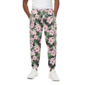 Pink Hibiscus Flower Camouflage Print Cotton Sweatpants
