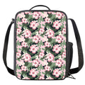 Pink Hibiscus Flower Camouflage Print Crossbody Lunch Bag