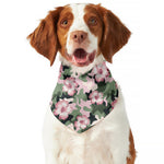 Pink Hibiscus Flower Camouflage Print Dog Bandana