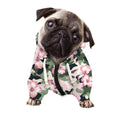 Pink Hibiscus Flower Camouflage Print Dog Zip Up Hoodie