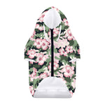 Pink Hibiscus Flower Camouflage Print Dog Zip Up Hoodie