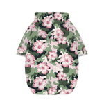 Pink Hibiscus Flower Camouflage Print Dog Zip Up Hoodie